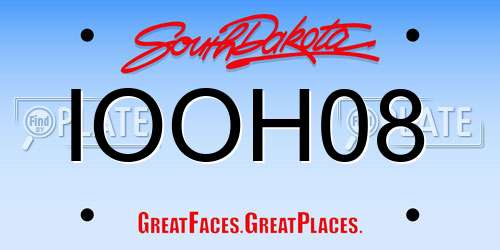 IOOH08 South Dakota License Plate