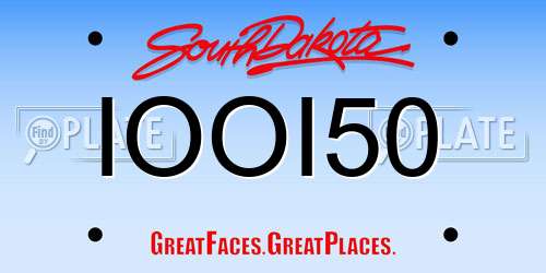 IOOI50 South Dakota License Plate