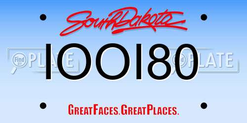 IOOI80 South Dakota License Plate