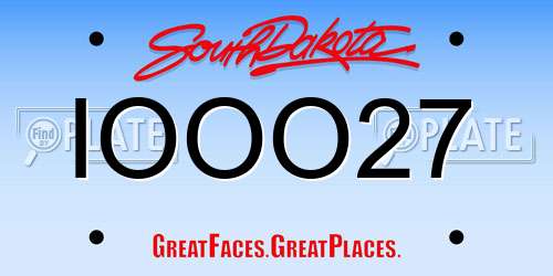 IOOO27 South Dakota License Plate