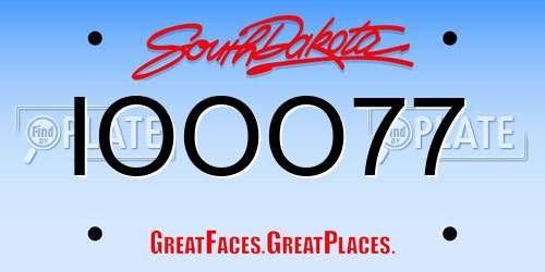 IOOO77 South Dakota License Plate