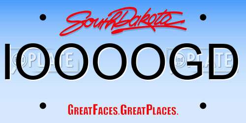 IOOOOGD South Dakota License Plate