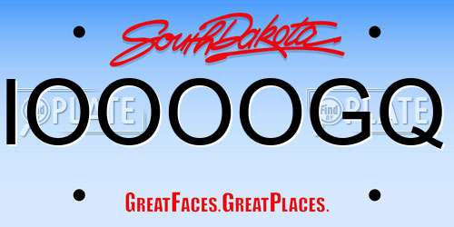 IOOOOGQ South Dakota License Plate
