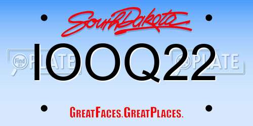 IOOQ22 South Dakota License Plate
