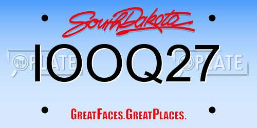 IOOQ27 South Dakota License Plate