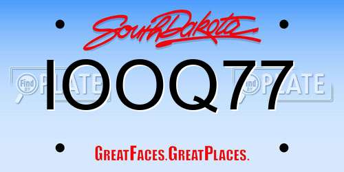 IOOQ77 South Dakota License Plate