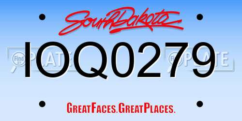 IOQ0279 South Dakota License Plate