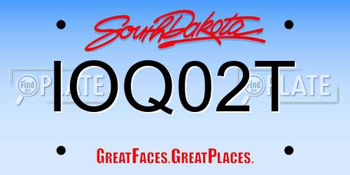IOQ02T South Dakota License Plate