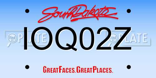 IOQ02Z South Dakota License Plate