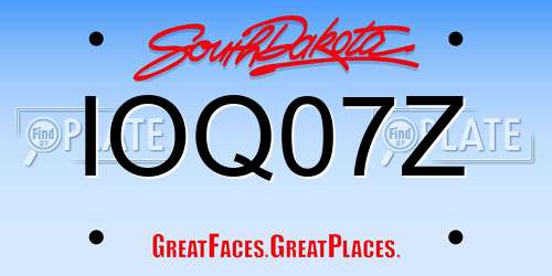 IOQ07Z South Dakota License Plate