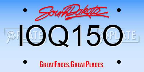 IOQ15O South Dakota License Plate