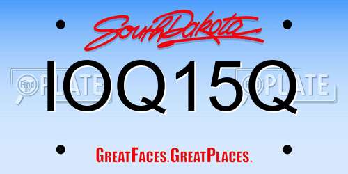 IOQ15Q South Dakota License Plate