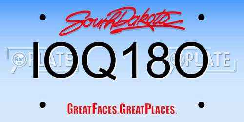 IOQ18O South Dakota License Plate