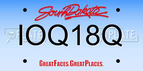 IOQ18Q South Dakota License Plate
