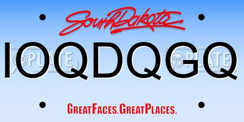 IOQDQGQ South Dakota License Plate