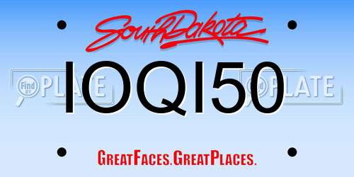 IOQI50 South Dakota License Plate