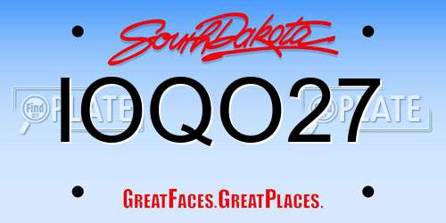 IOQO27 South Dakota License Plate