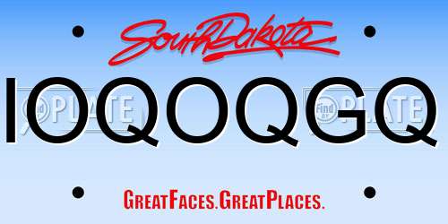 IOQOQGQ South Dakota License Plate