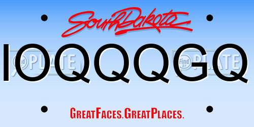 IOQQQGQ South Dakota License Plate