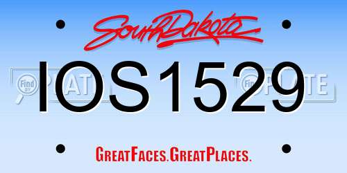 IOS1529 South Dakota License Plate