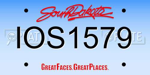 IOS1579 South Dakota License Plate