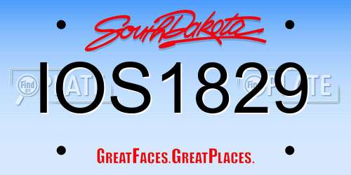 IOS1829 South Dakota License Plate