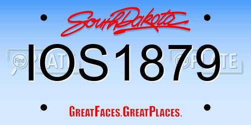 IOS1879 South Dakota License Plate