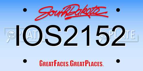 IOS2152 South Dakota License Plate