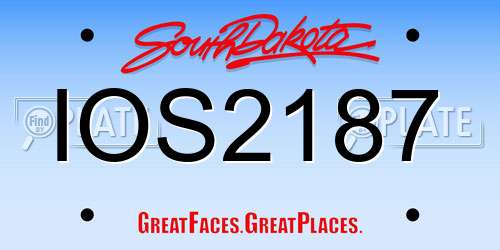 IOS2187 South Dakota License Plate