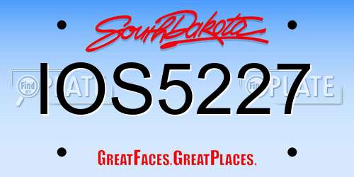 IOS5227 South Dakota License Plate