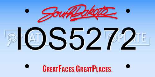 IOS5272 South Dakota License Plate