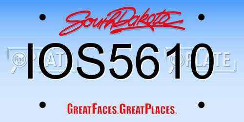 IOS5610 South Dakota License Plate