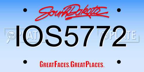 IOS5772 South Dakota License Plate