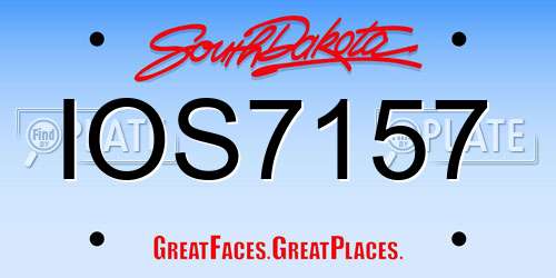 IOS7157 South Dakota License Plate