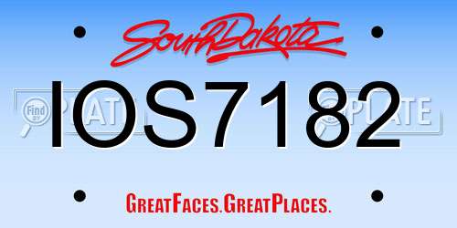 IOS7182 South Dakota License Plate