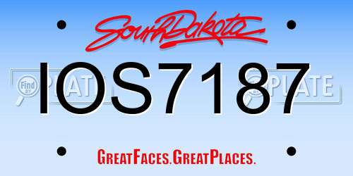 IOS7187 South Dakota License Plate