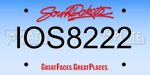 IOS8222 South Dakota License Plate