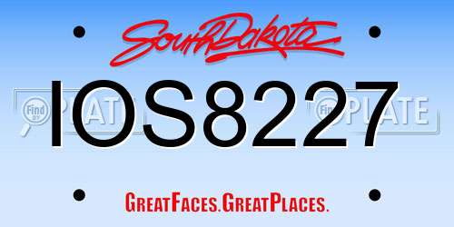 IOS8227 South Dakota License Plate