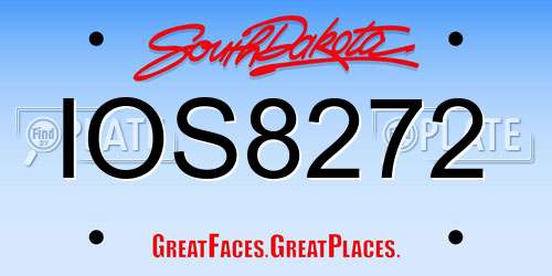 IOS8272 South Dakota License Plate