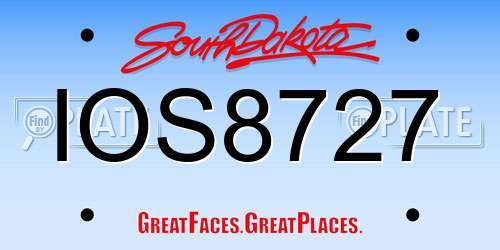 IOS8727 South Dakota License Plate