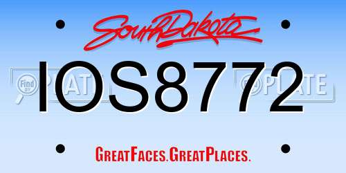 IOS8772 South Dakota License Plate