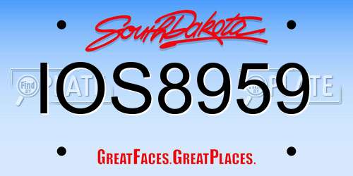 IOS8959 South Dakota License Plate