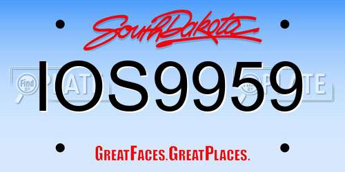 IOS9959 South Dakota License Plate