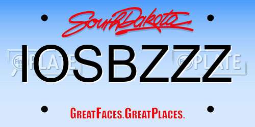 IOSBZZZ South Dakota License Plate