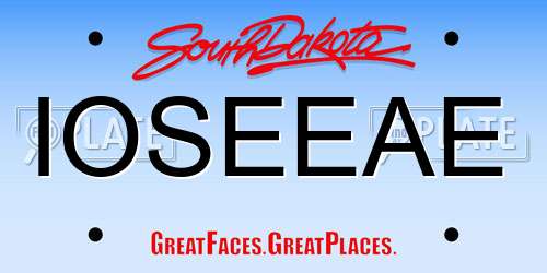 IOSEEAE South Dakota License Plate