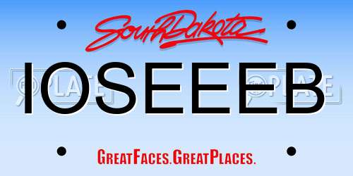 IOSEEEB South Dakota License Plate