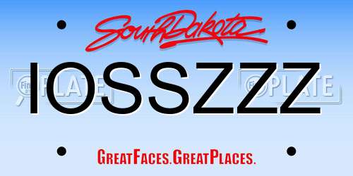 IOSSZZZ South Dakota License Plate