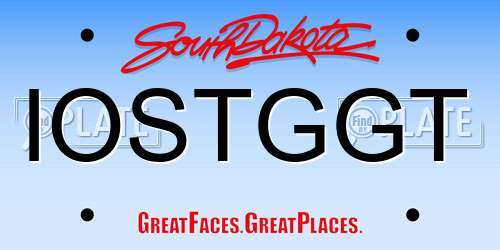 IOSTGGT South Dakota License Plate
