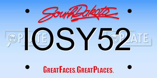 IOSY52 South Dakota License Plate