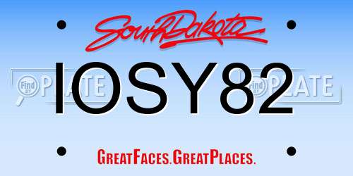 IOSY82 South Dakota License Plate